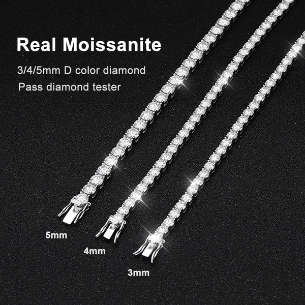 Exclusive Moissanite Tennis Bracelet – 18K White Gold Plated S925 Silver